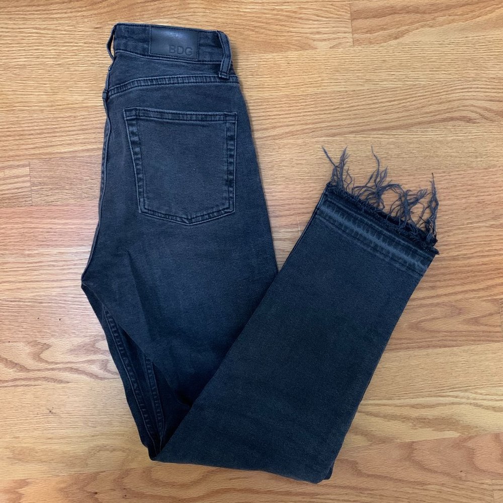 BDG raw hem high rise black jeans